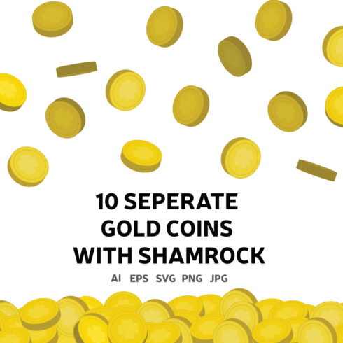Golden coins for St Patrick Day cover image.