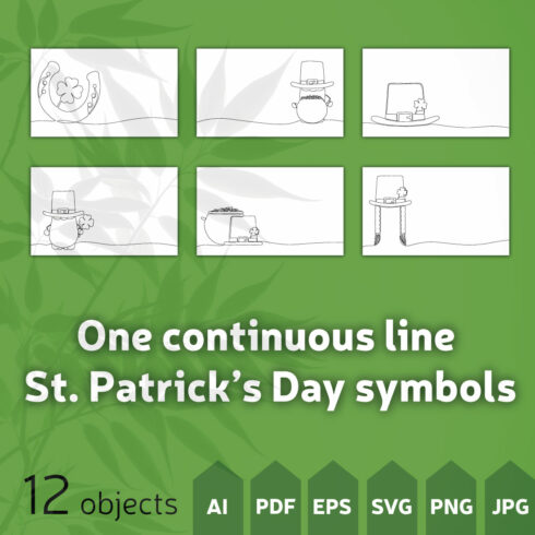 One continuous line for St Patrick\\\'s Day cover image.