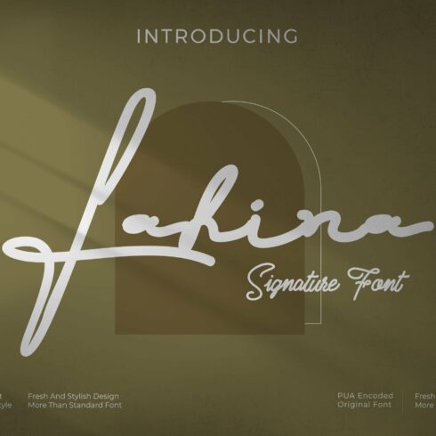 Fahira Signature style font cover image.