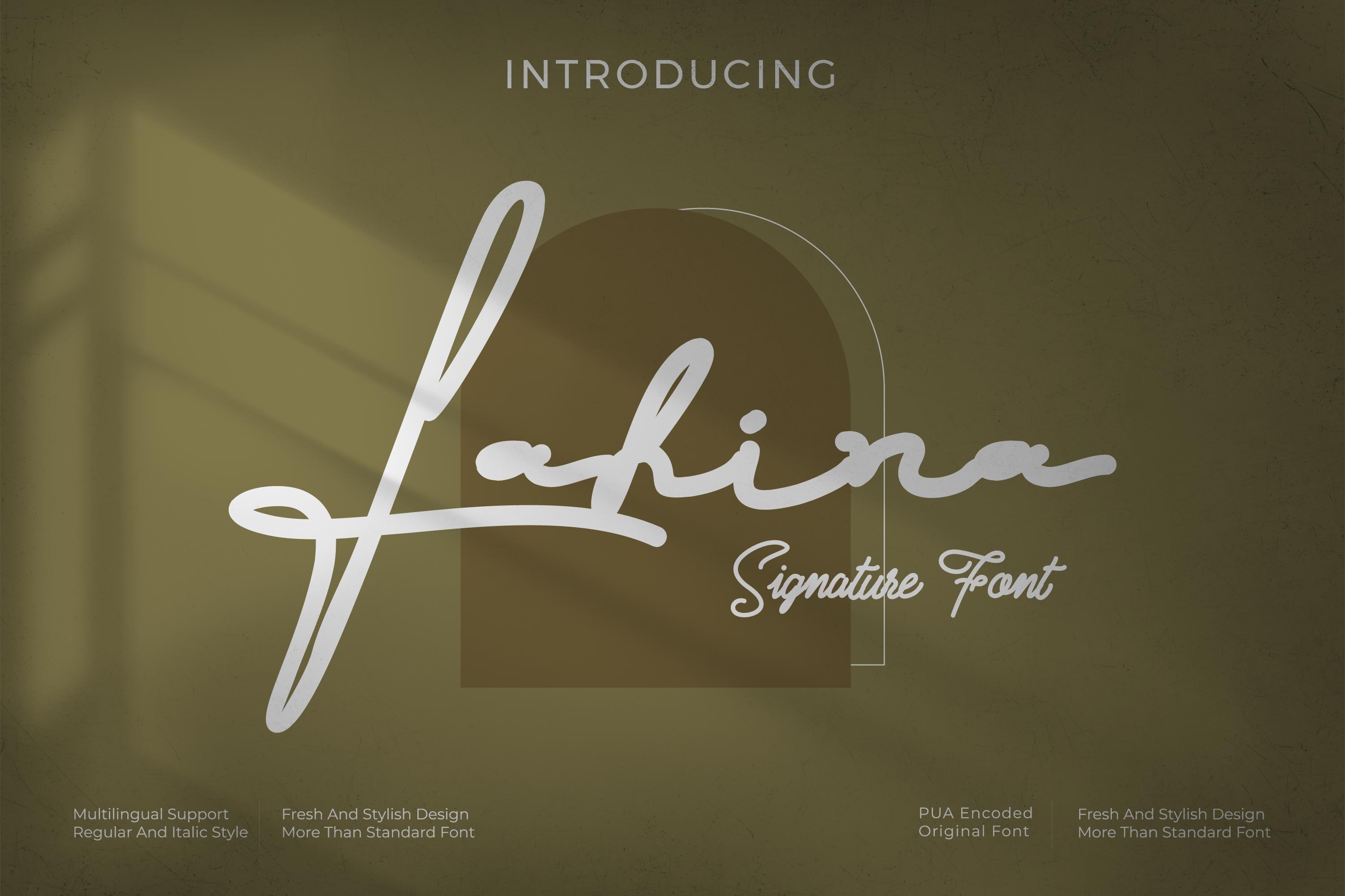 Fahira Signature style font cover image.