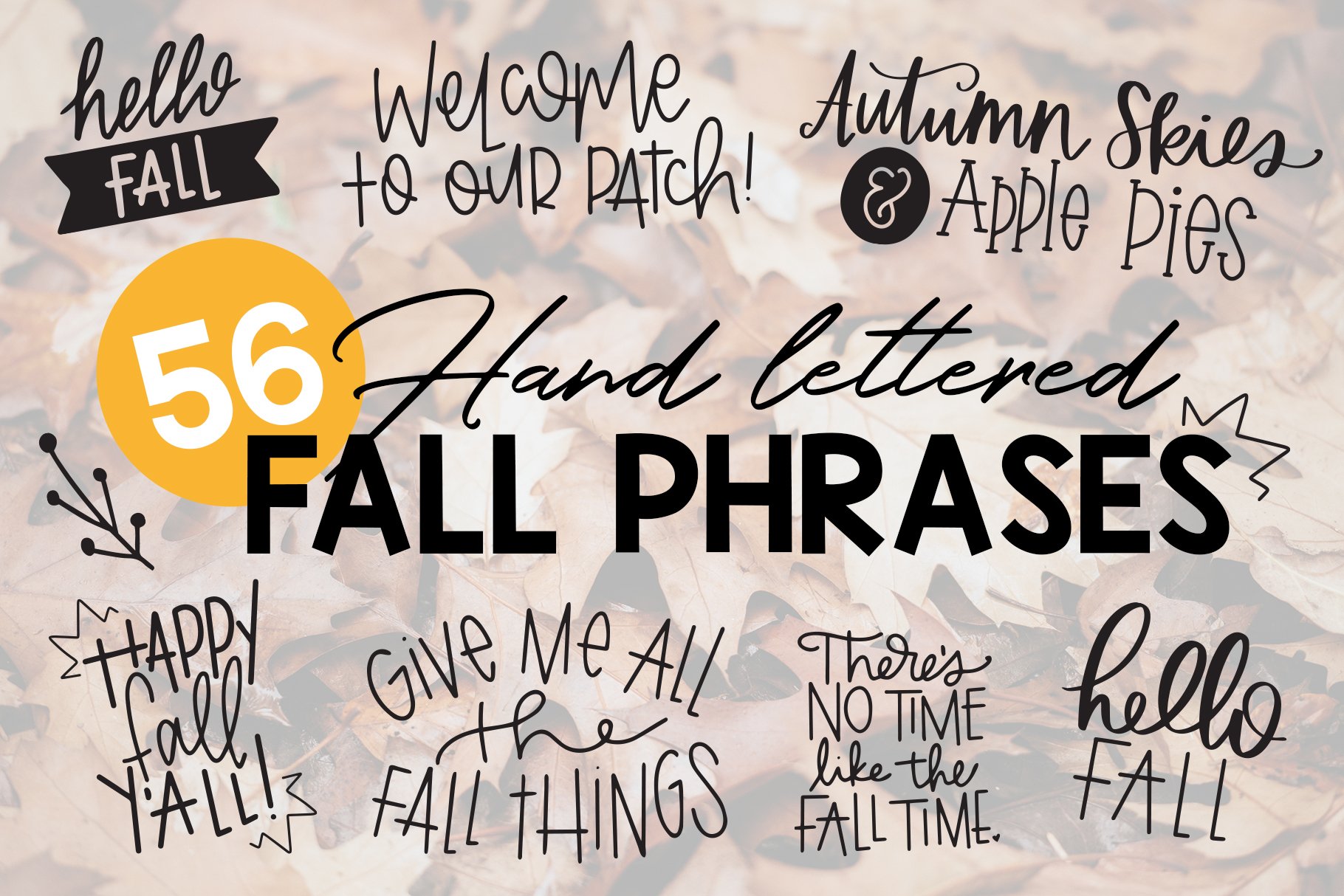 Fall Phrases Font cover image.