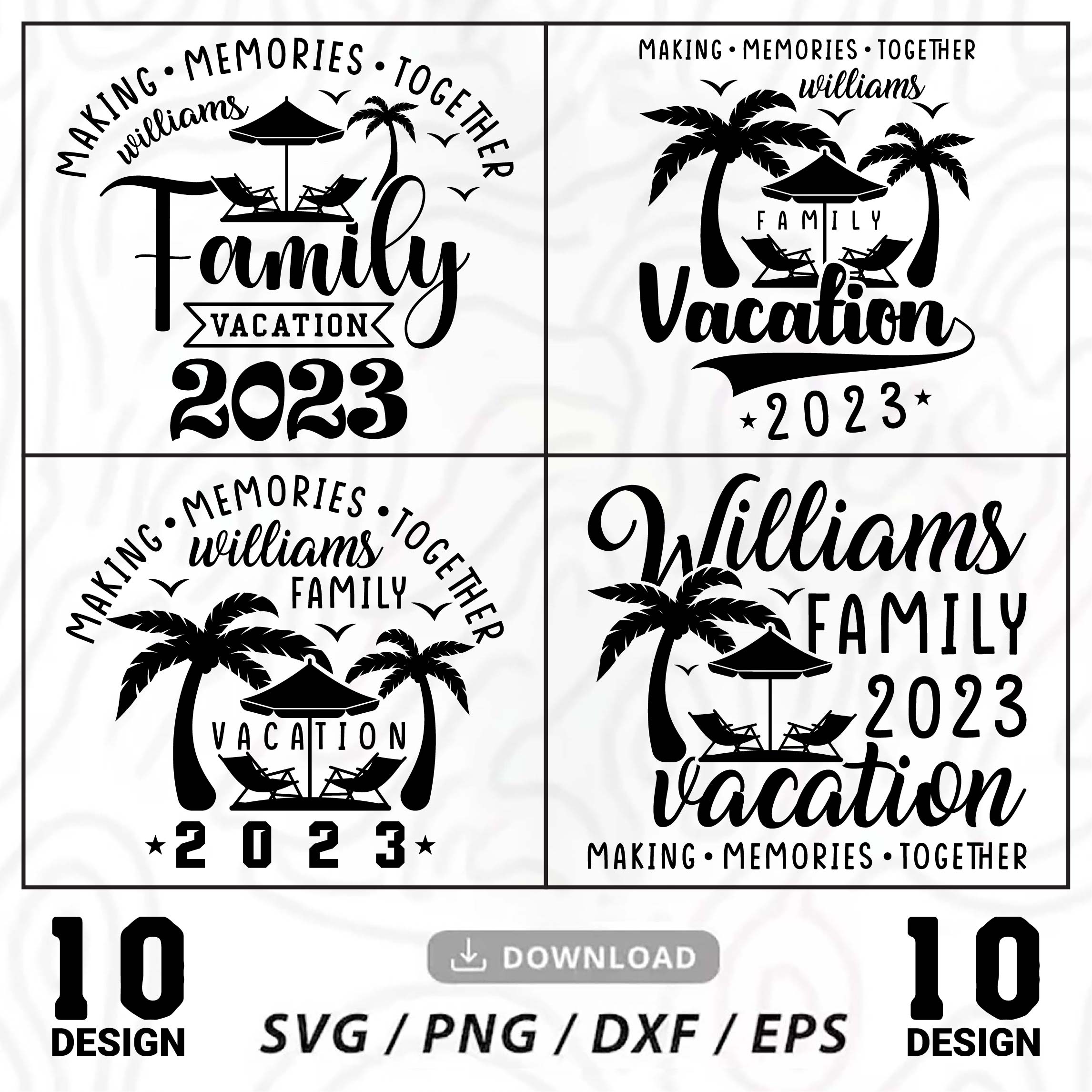 Family Vacation 2023 SVG, Making Memories together, Custom Family Vacation cut files, Summer 2023 vacations cover image.