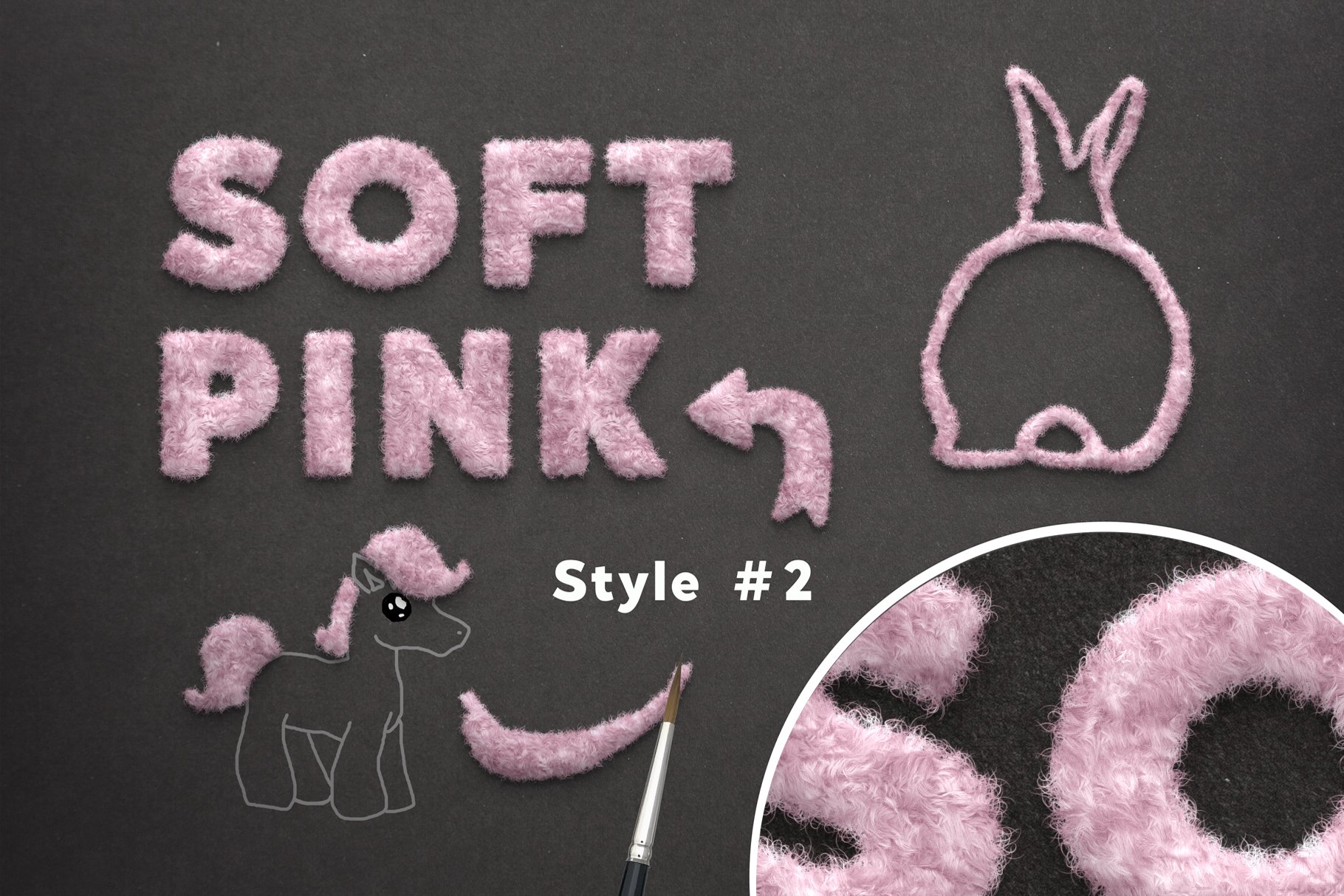 fansy pink fur actions styles brushes for adobe photoshop 4 529