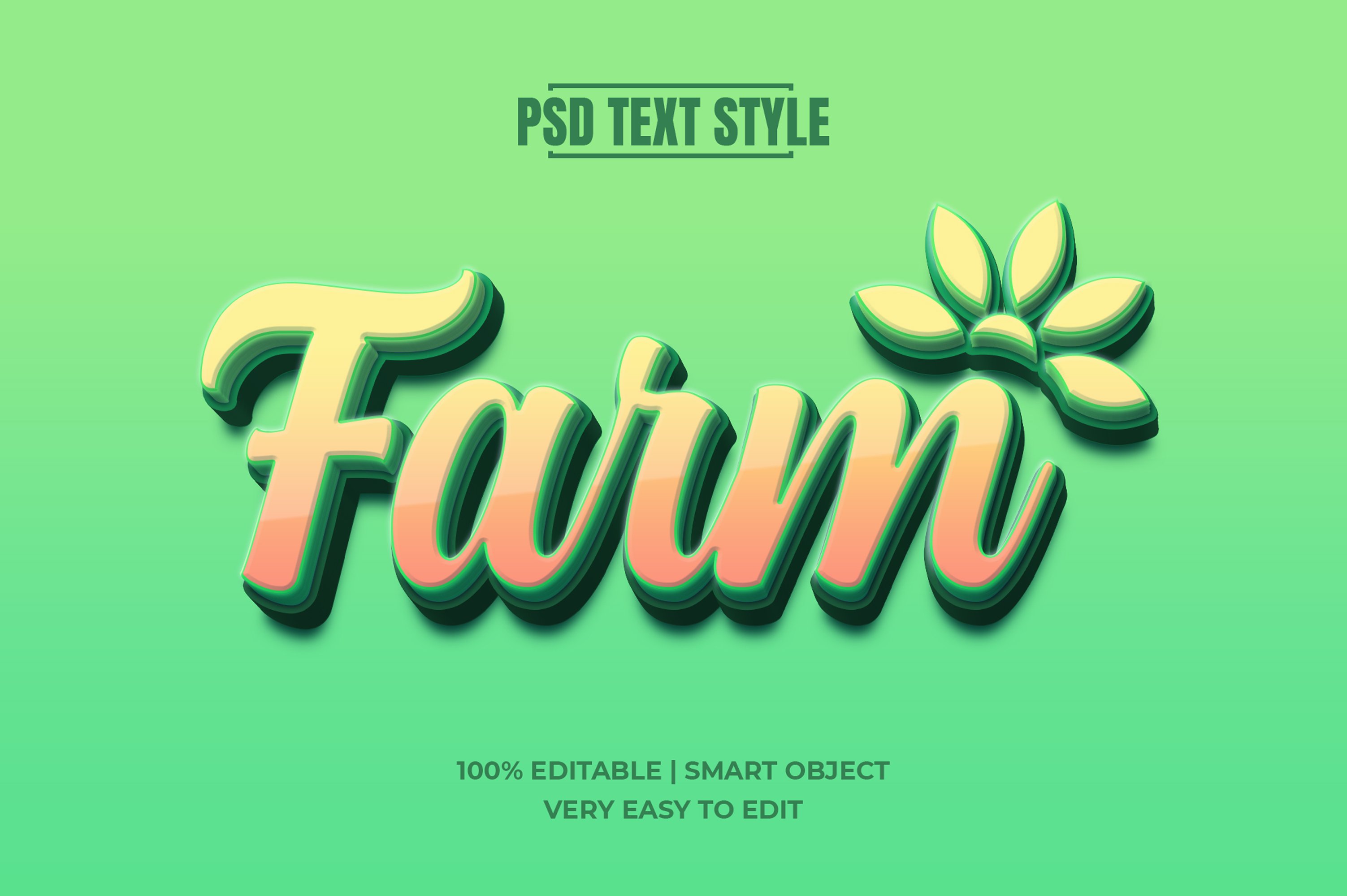 Farm 3D Text Effect PSD Mockupcover image.