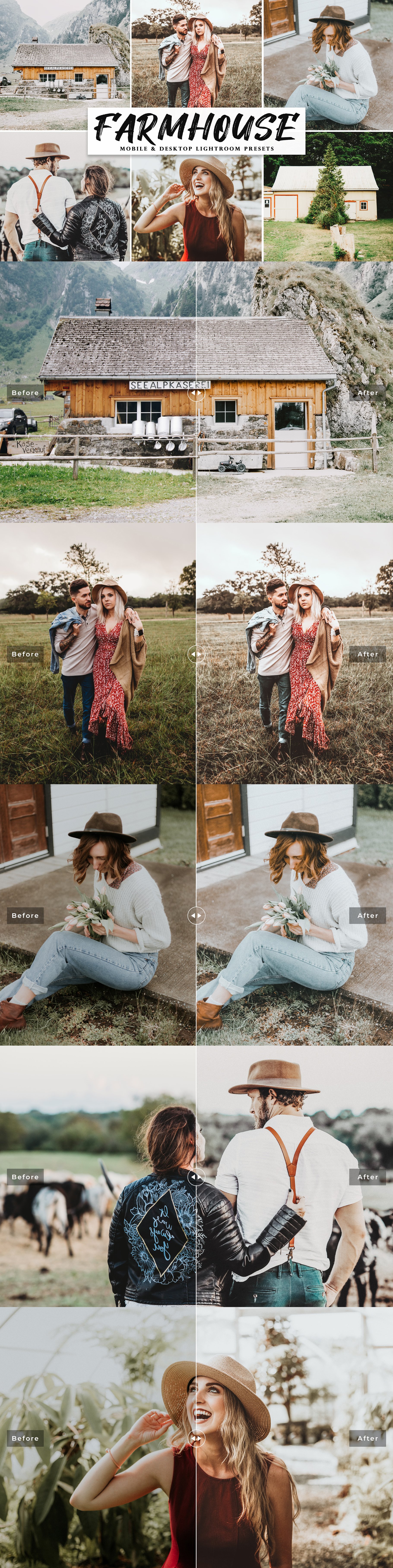 Farmhouse Lightroom Presets Packcover image.