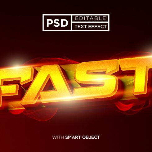 fast neon light text effectcover image.