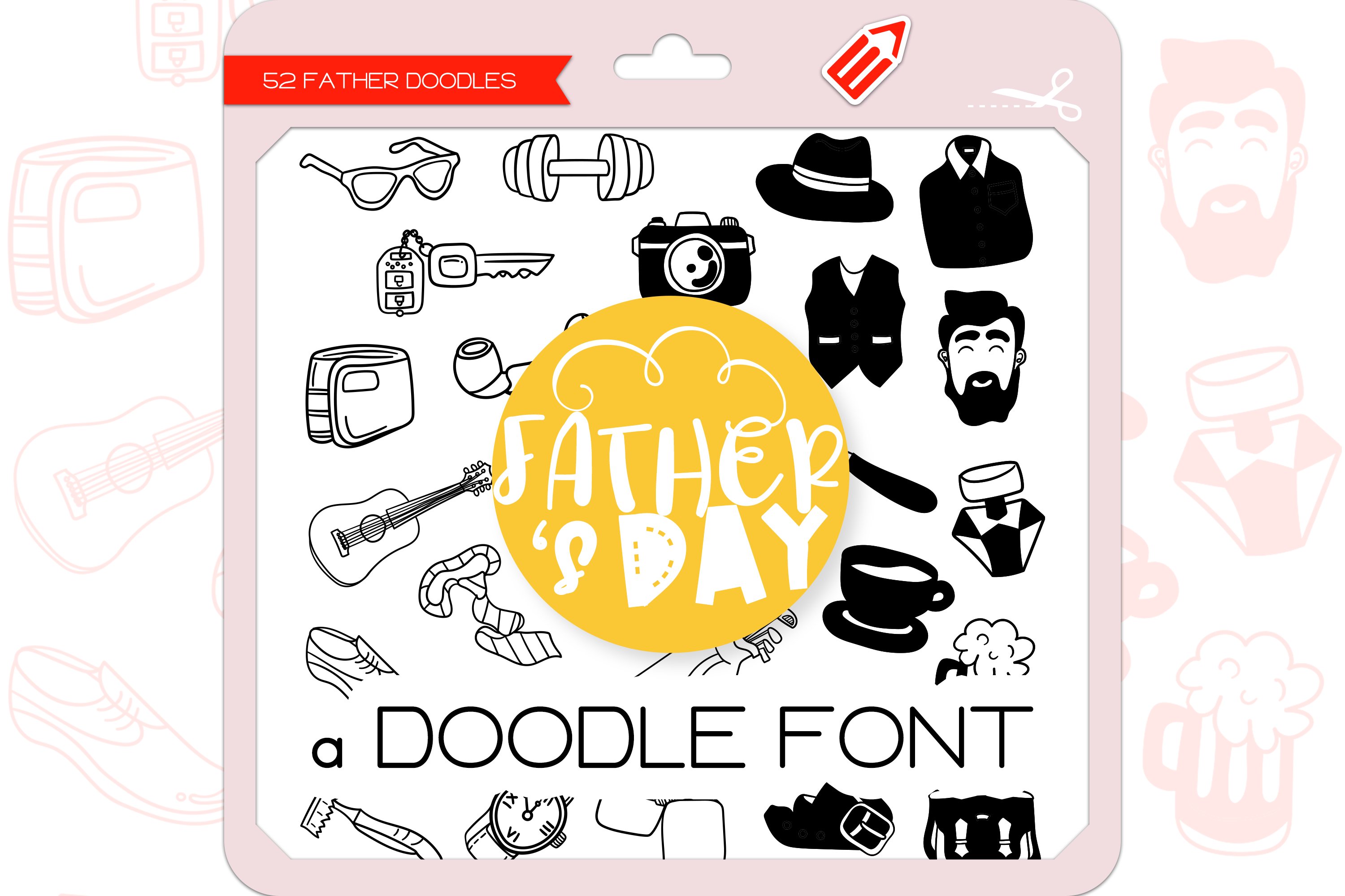 Father's Day Doodles - Dingbats Font cover image.