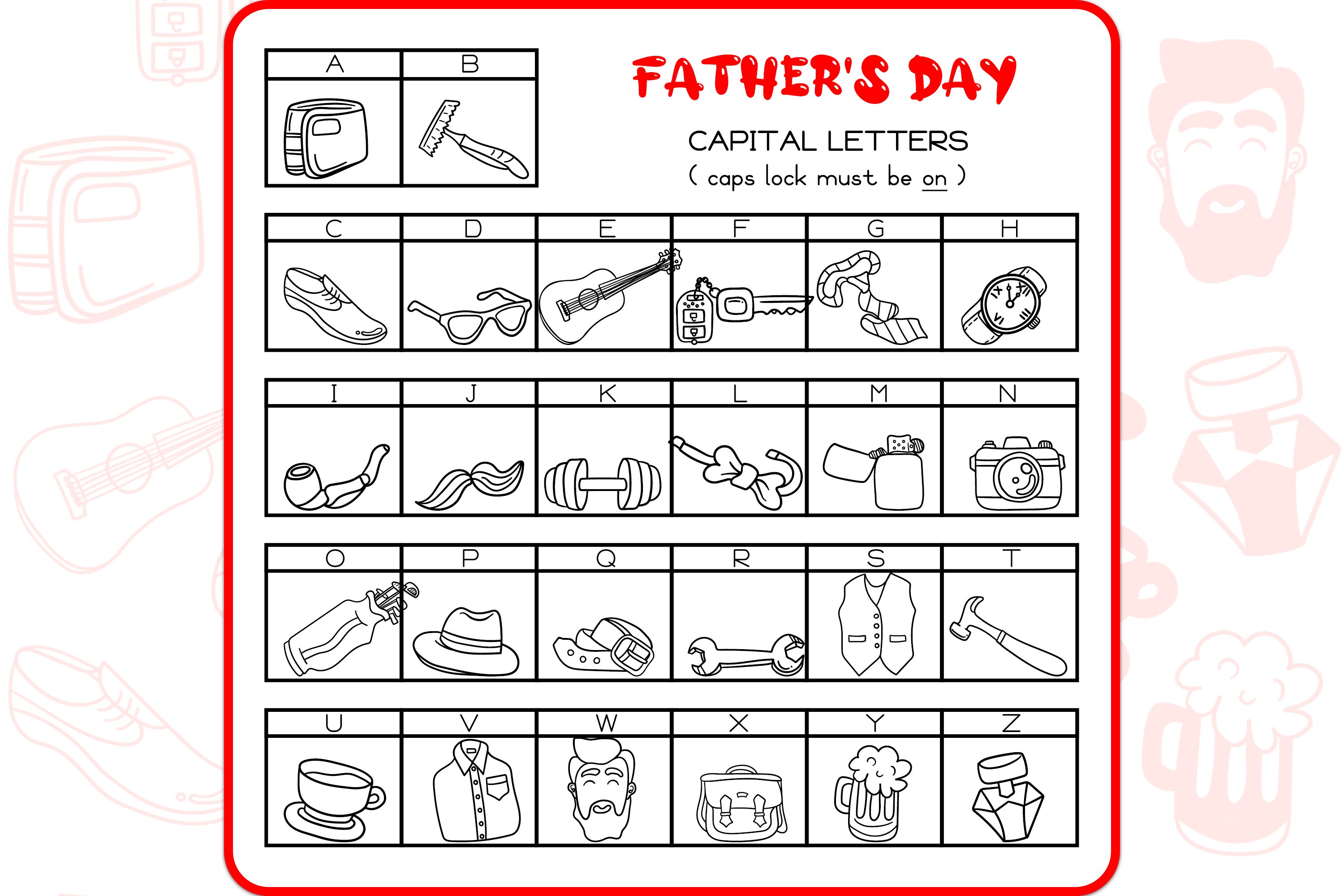 Father's Day Doodles - Dingbats Font preview image.