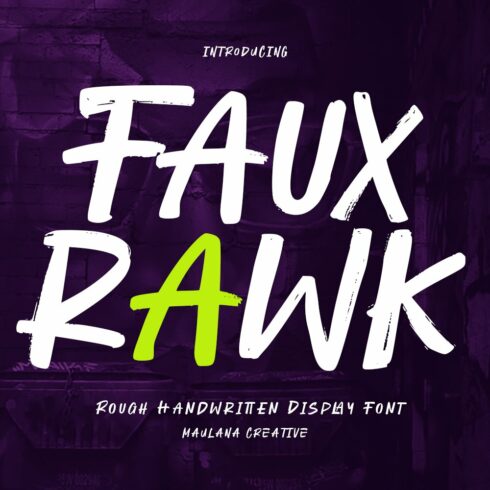 Fauxrawk Handwritten Display Font cover image.