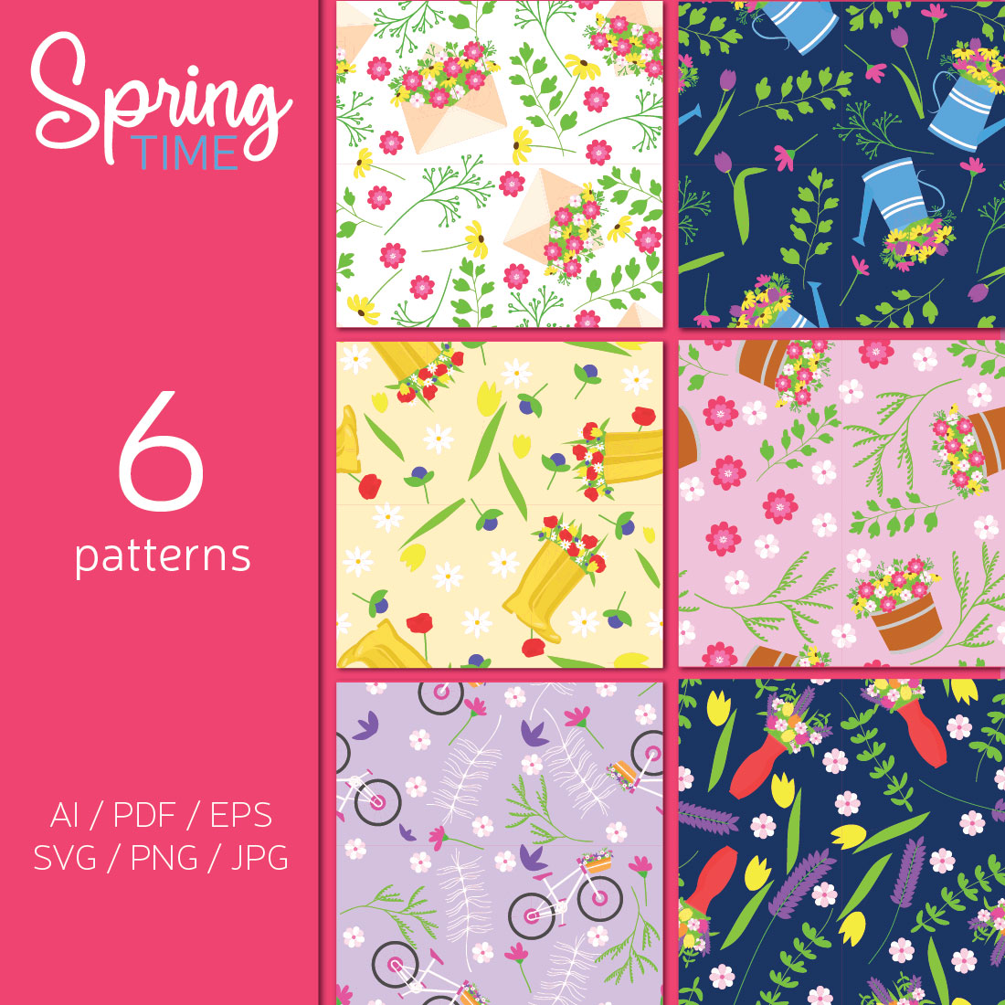 Spring seamless pattern cover image.