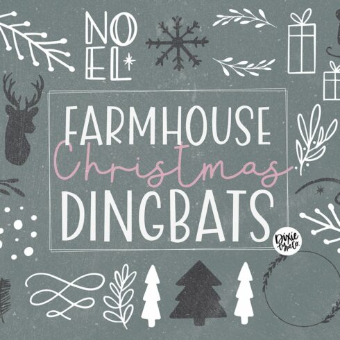 FARMHOUSE CHRISTMAS DINGBATS Font cover image.