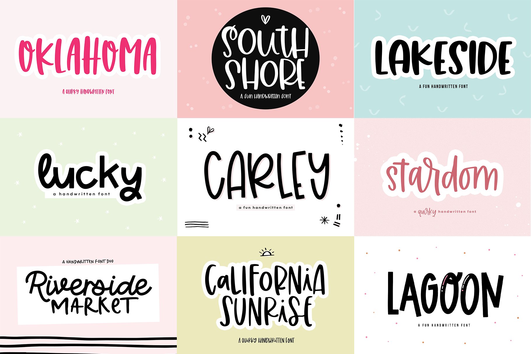 Mini Crafty Font Bundle preview image.