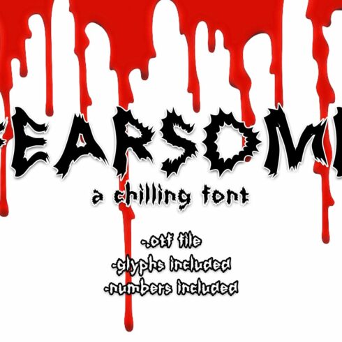 Fearsome - a chilling font cover image.