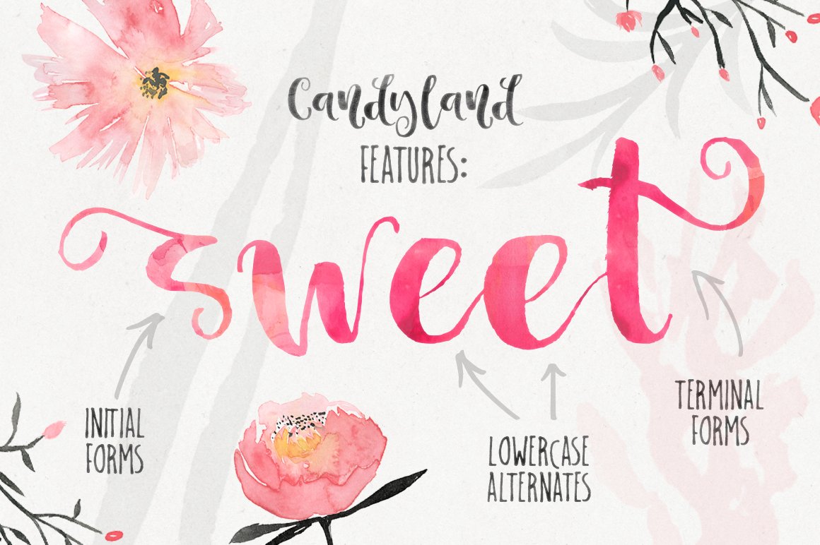 Candyland - delicious font preview image.