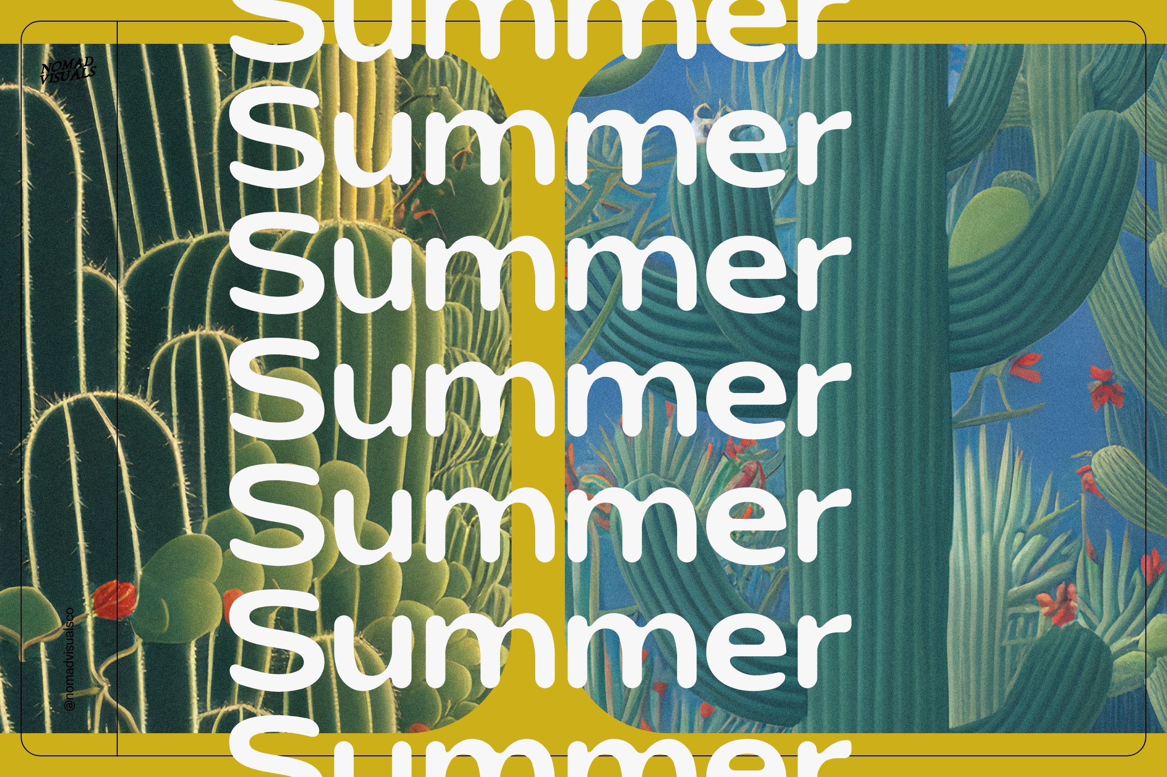 Poster with the words summer.
