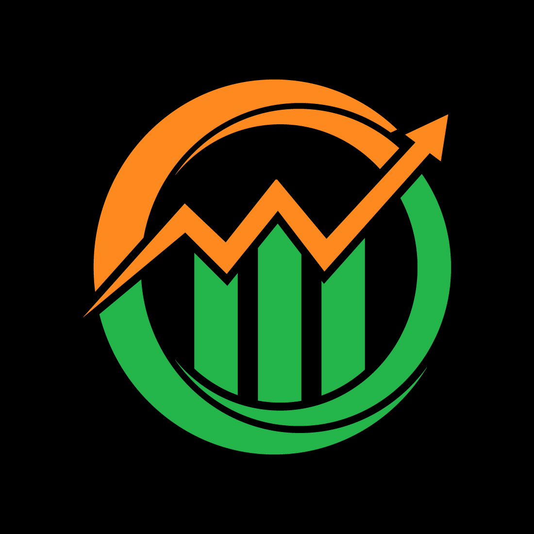 Financial logo creative arrow, Vector design concept cover image.
