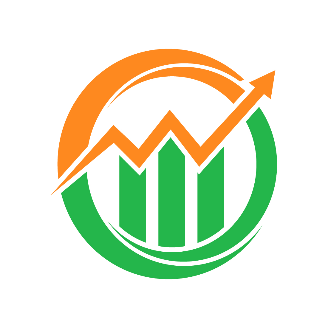 Financial logo creative arrow, Vector design concept preview image.