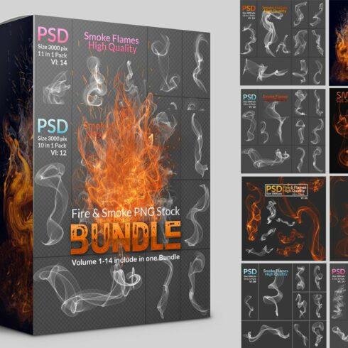 Fire & Smoke PNG Stock Bundlecover image.