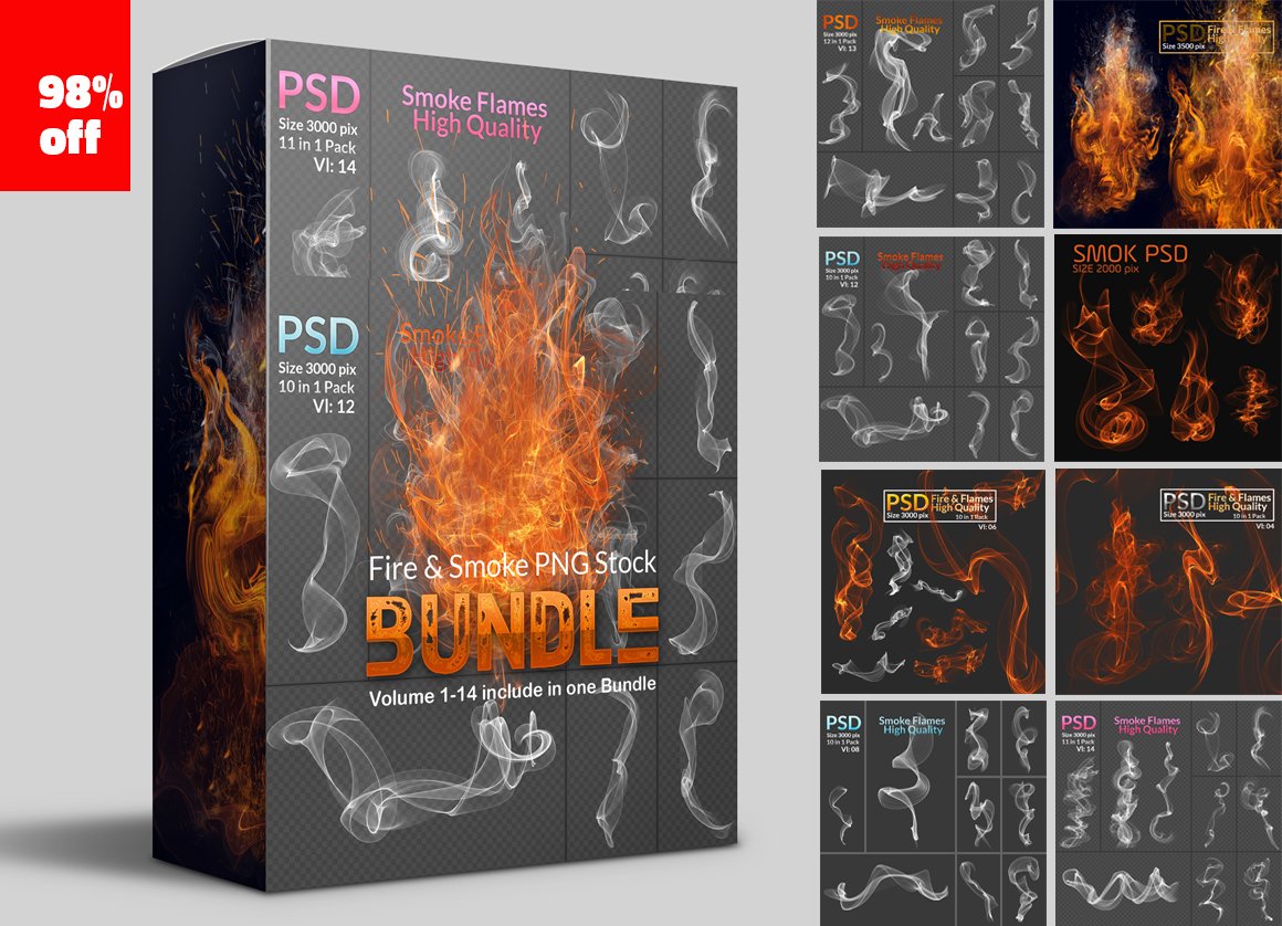 Fire & Smoke PNG Stock Bundlecover image.