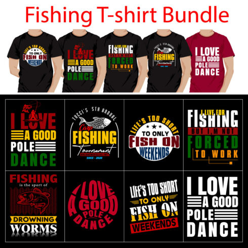 Fishing T-Shirt Bundle Design, Vector, Logo cover image.