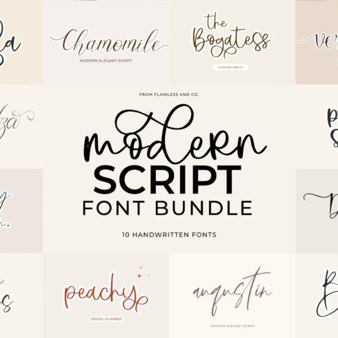 Modern Script Font Bundle cover image.