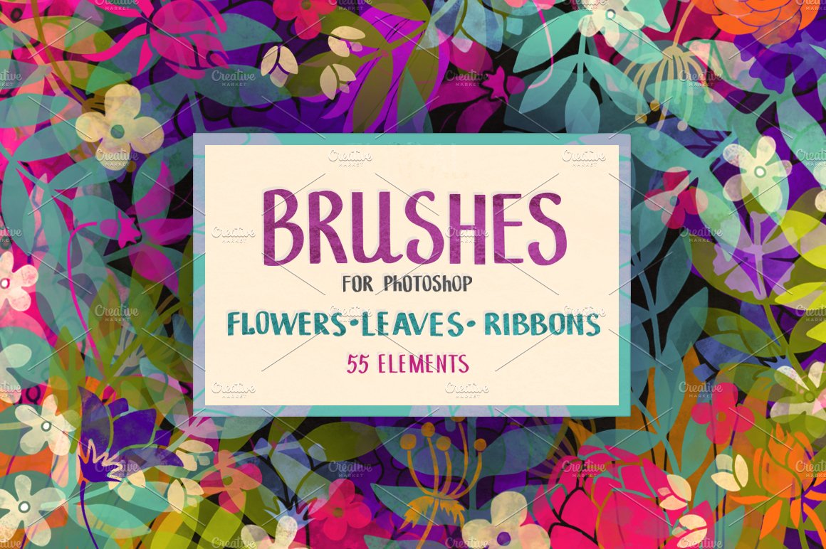 Floral Photoshop brushescover image.