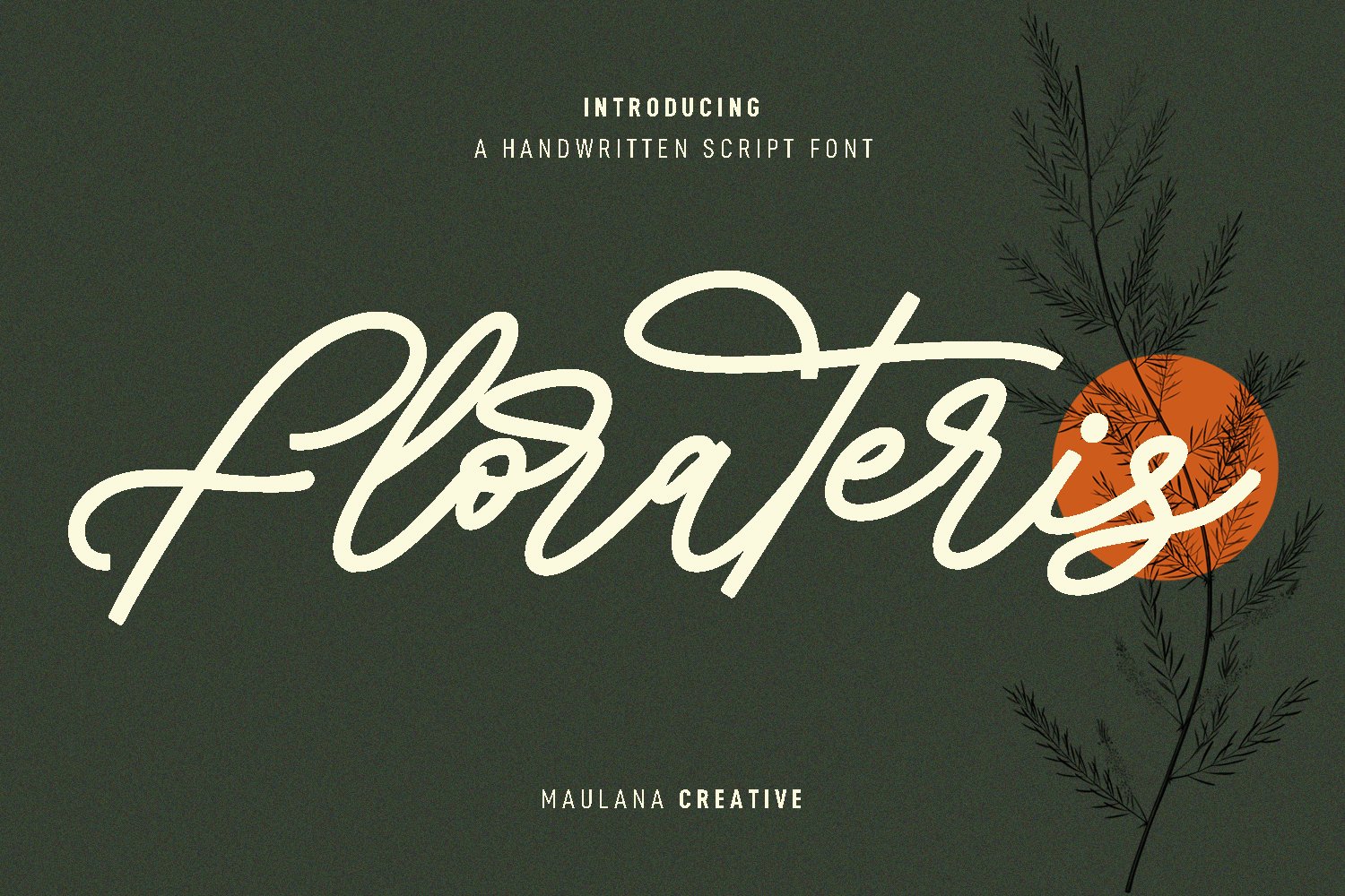 Florateris Cursive Script Font cover image.