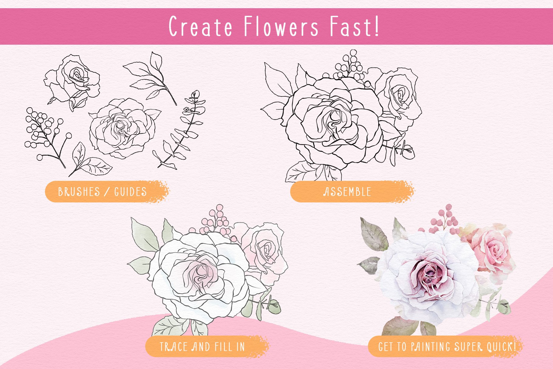 Procreate Flower & Leaf Brush Boxpreview image.