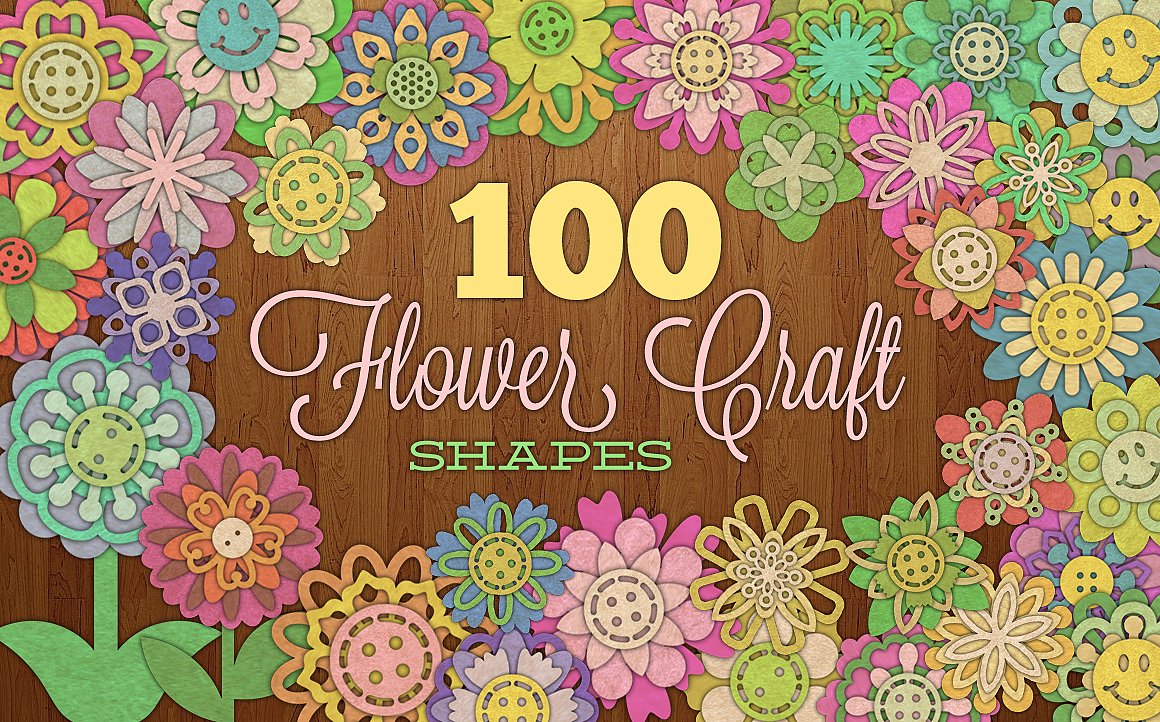 100 Flower Craft Shapescover image.