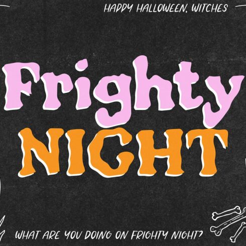 FRIGHTY NIGHT Spooky Halloween Font cover image.