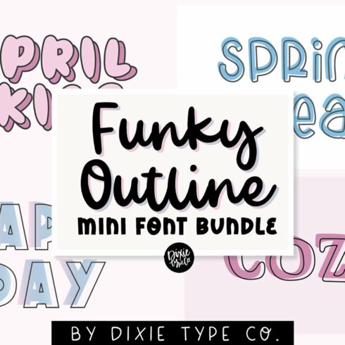 FUNKY OUTLINE Font Bundle cover image.