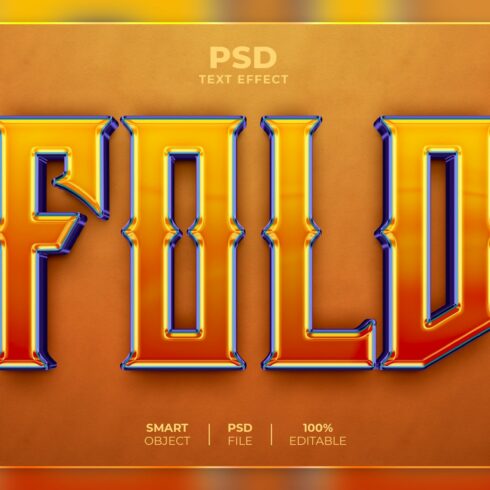 Fold 3D editable text effectcover image.