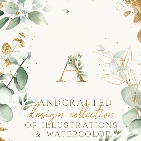watercolour luxury foliage gold leaf cover image.