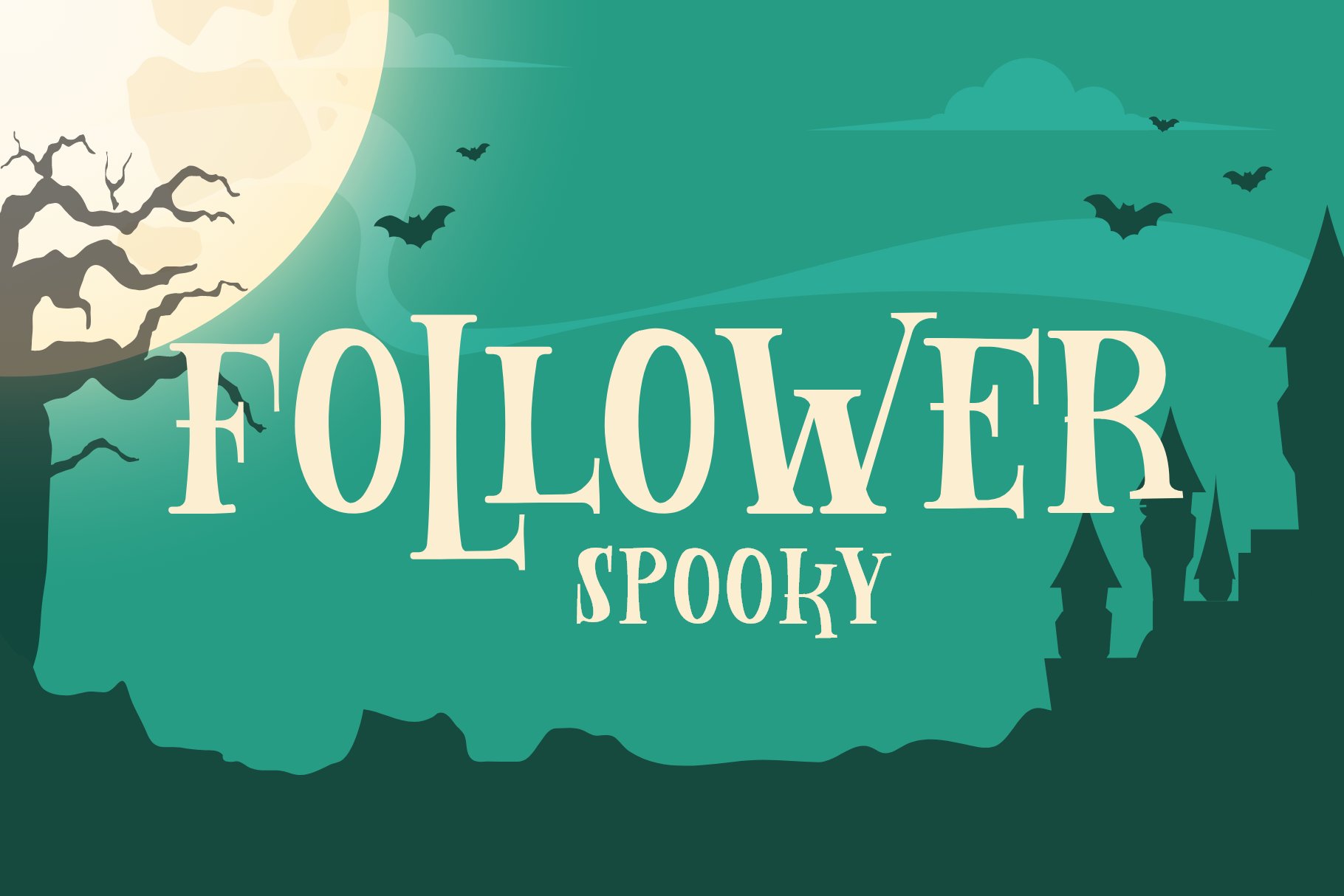 Follower Spooky halloween Font cover image.