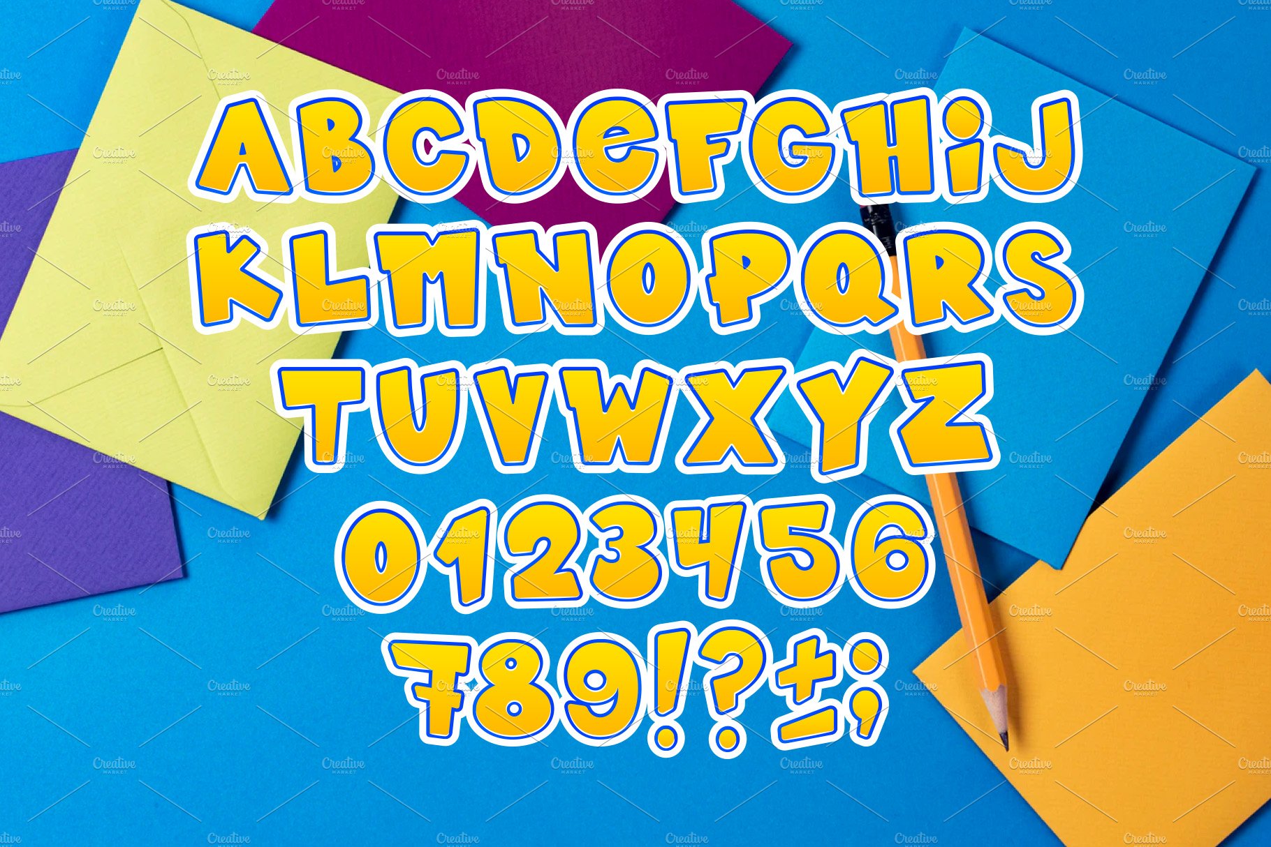 Kids font / handmade font. preview image.