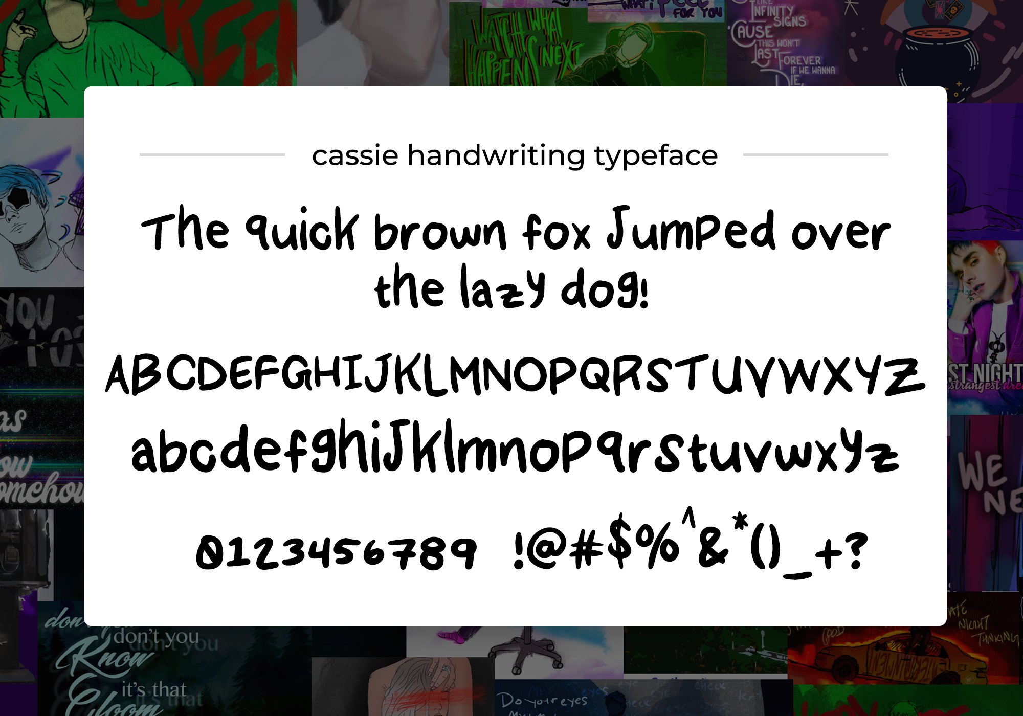 CASSIE handwriting typeface preview image.