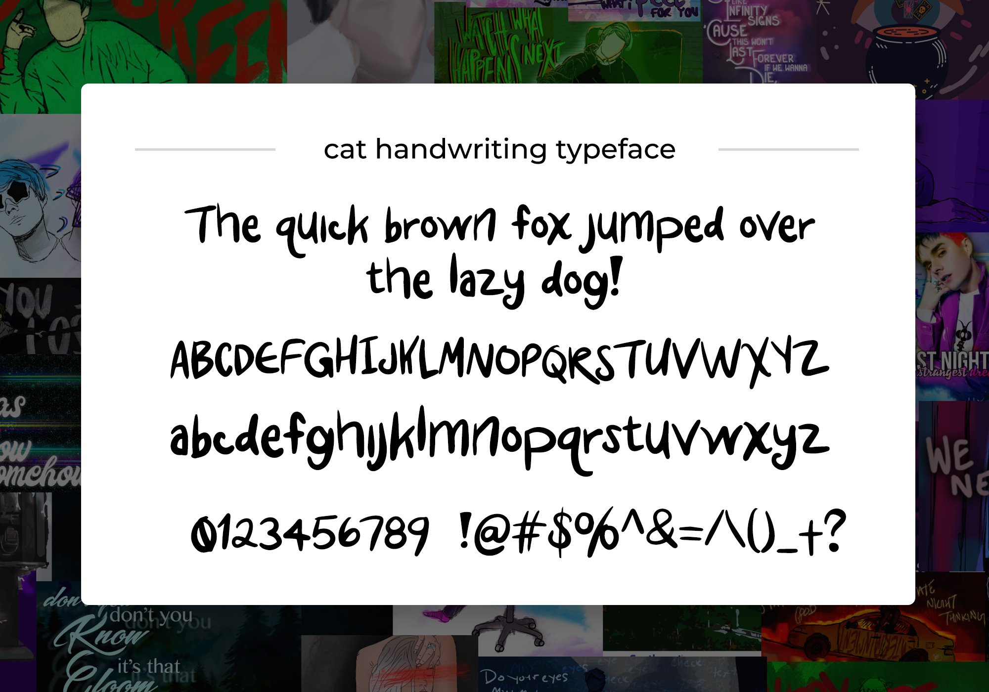 CAT! Handwritten Typeface preview image.