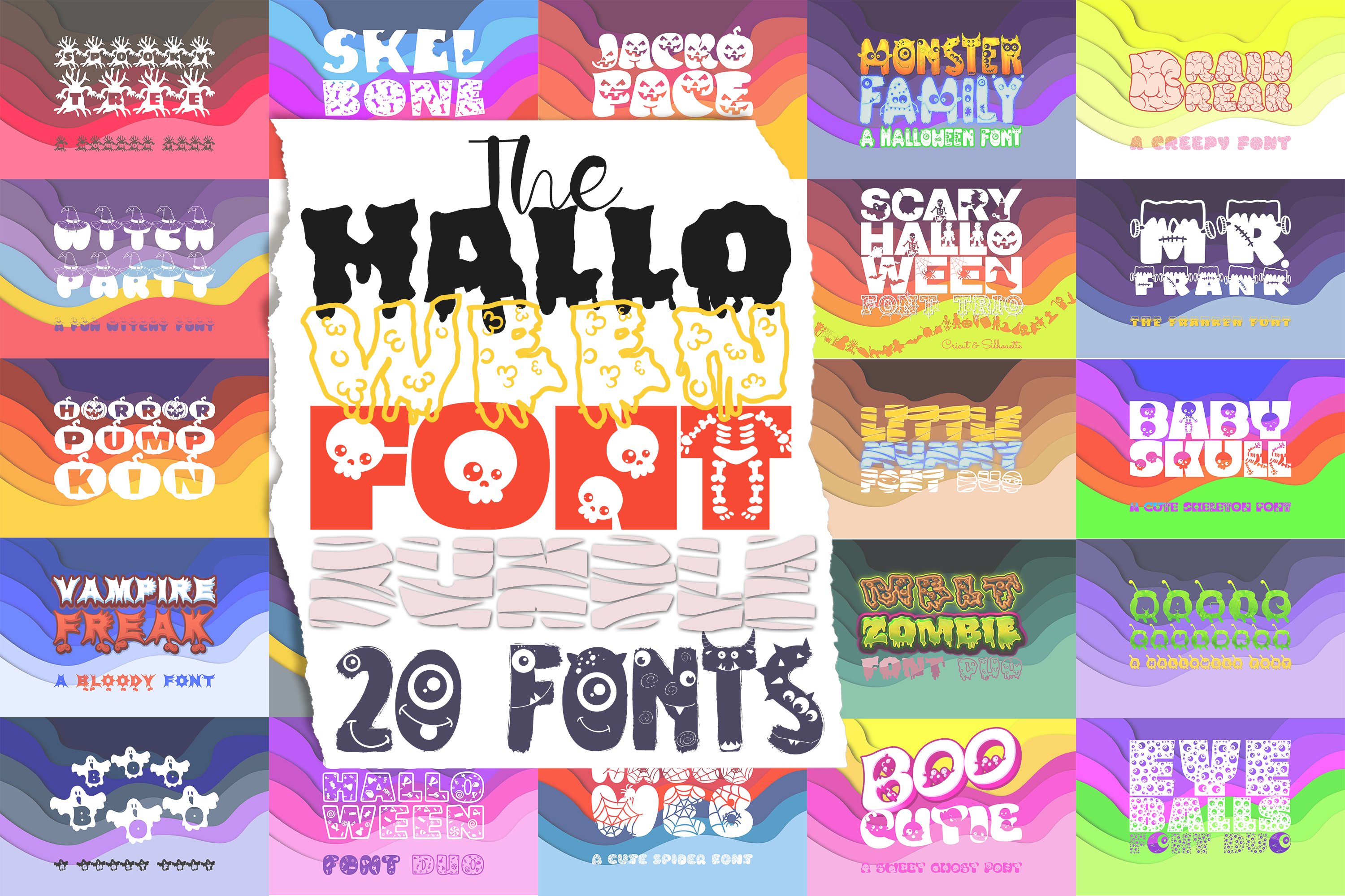 The Halloween Font Bundle cover image.