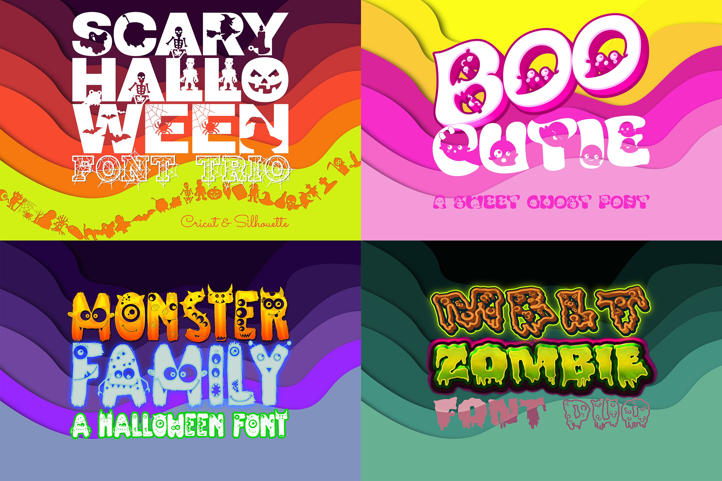 The Halloween Font Bundle preview image.