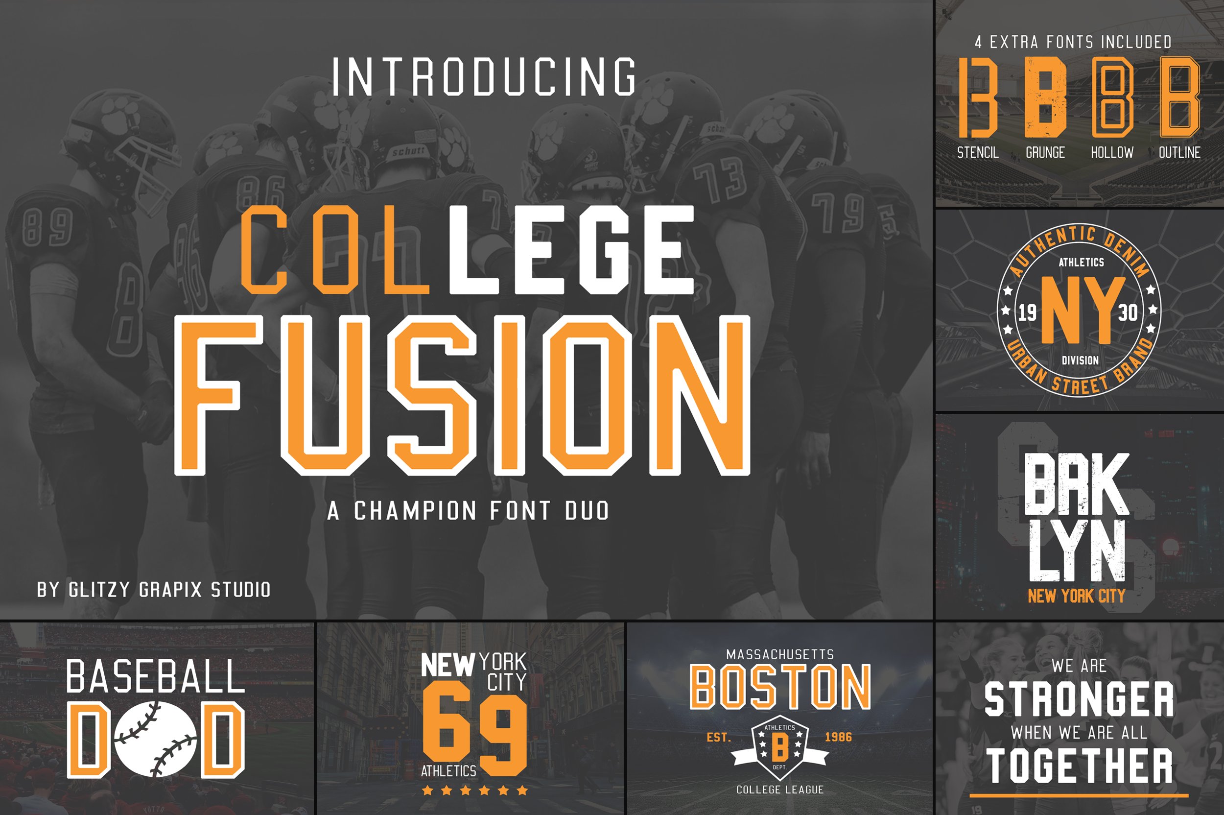 font bundlefont bundle font collection bundlescollegevarsitysportduopair pairing 4 89