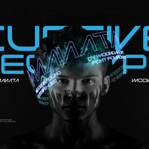 Manata-futuristic semi-cursive tech cover image.