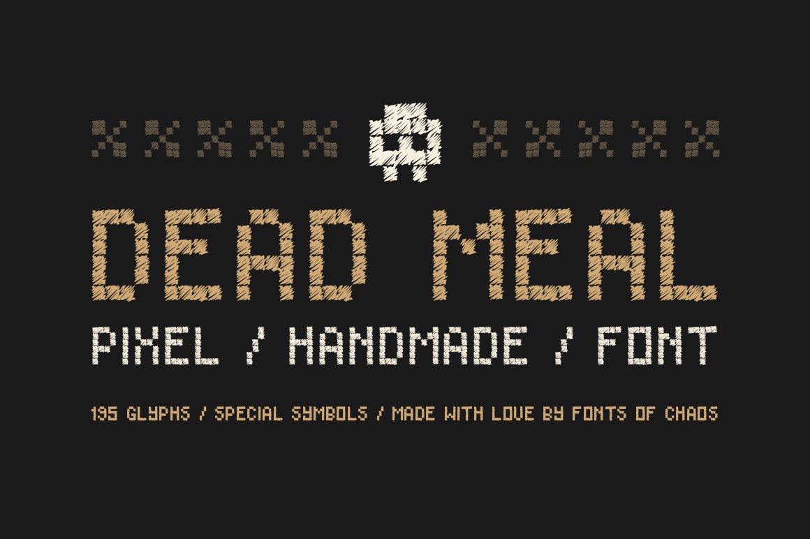 Dead Meal - Hand Drawn Pixel Font. cover image.