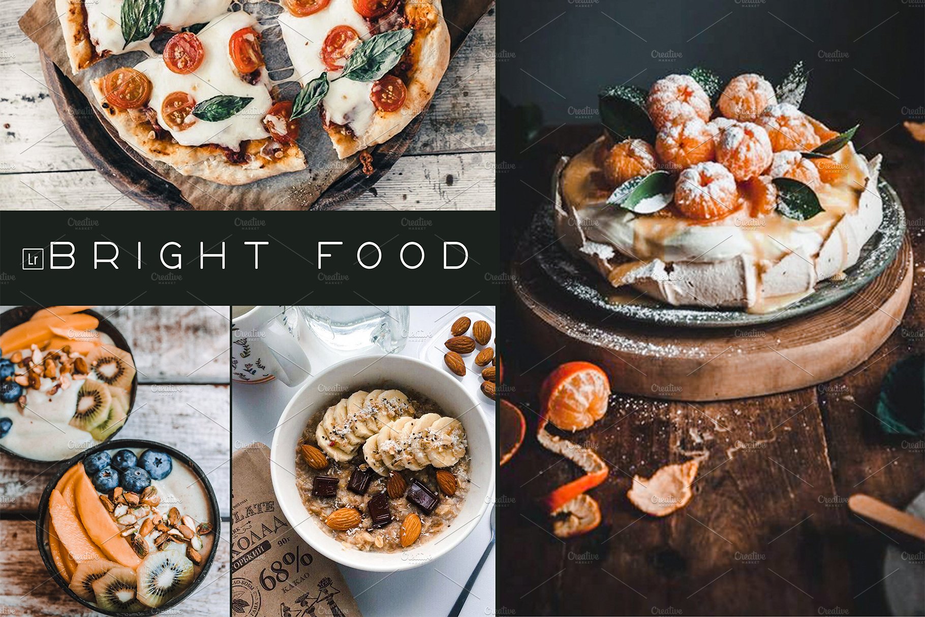 Bright Food Lightroom presetscover image.