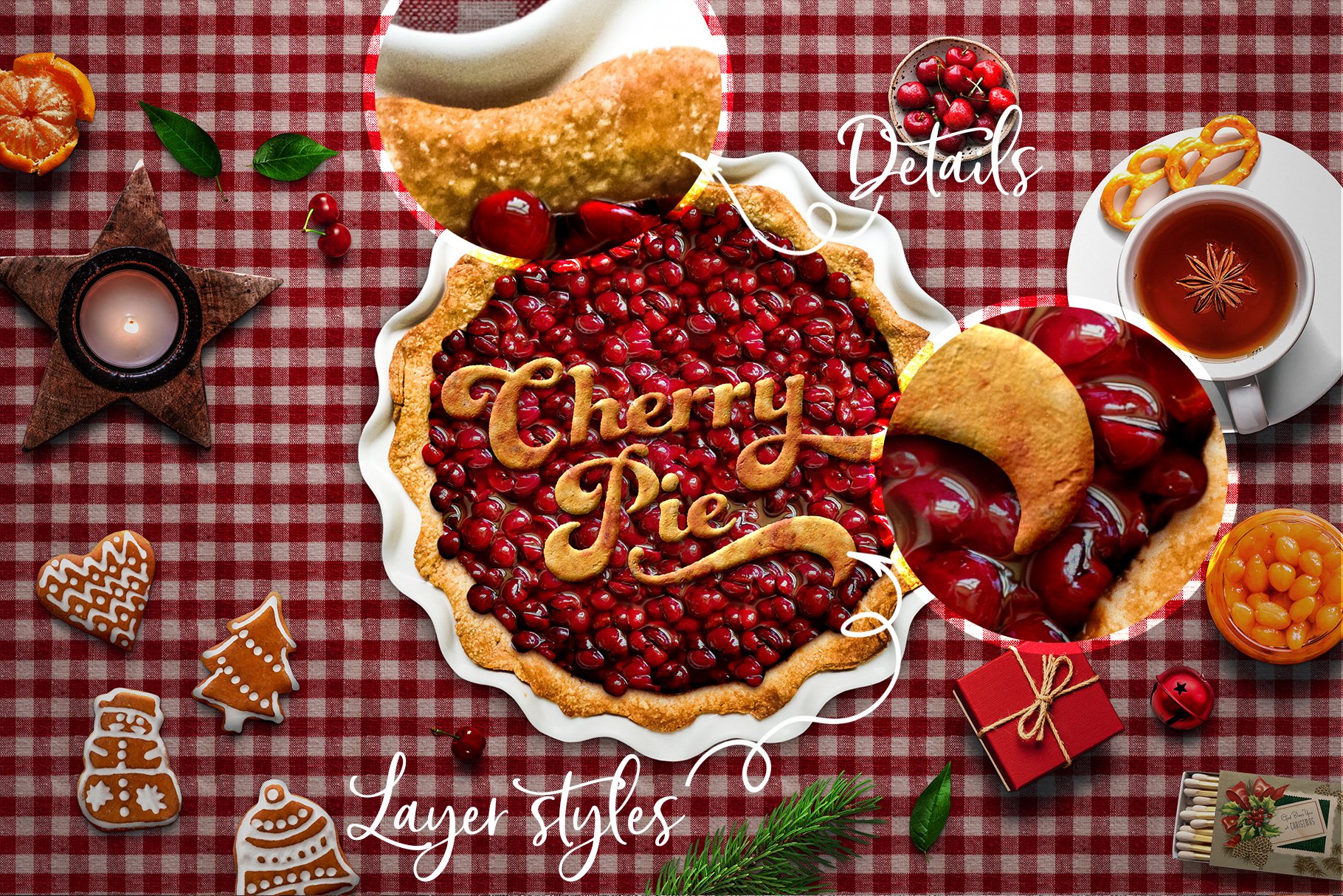 foody cristmas edition food lettering and scene creator cherry pie 153