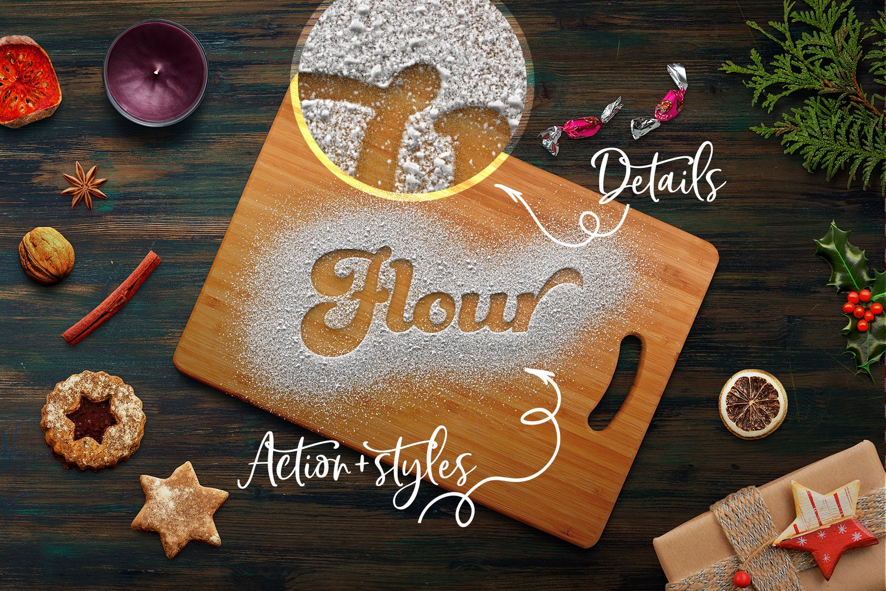foody cristmas edition food lettering and scene creator flour 325