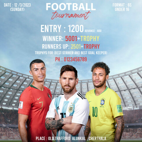 Football Tournament High Resolution Socialmedia Template cover image.