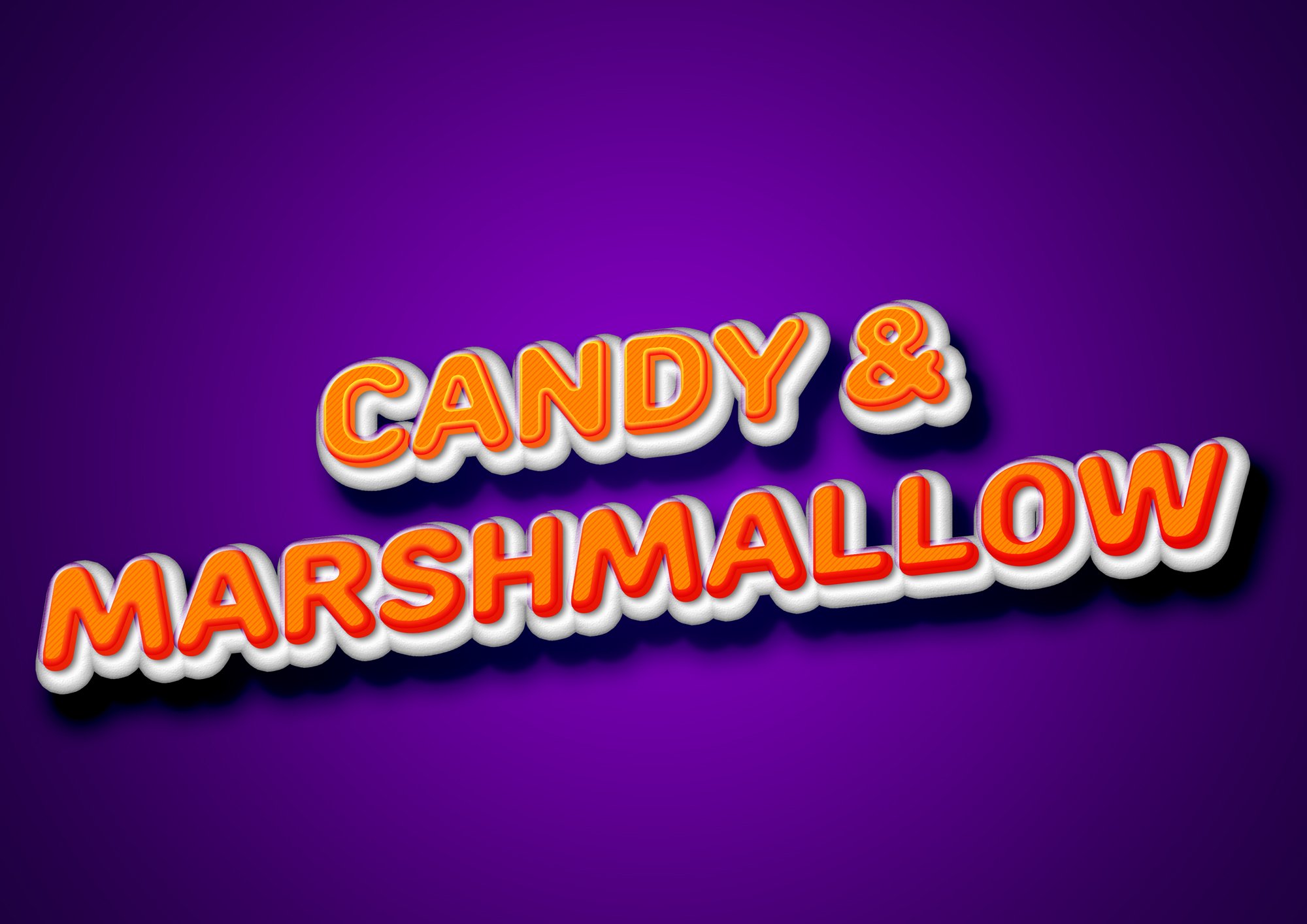 Candy and Marshmallow. Text effect.cover image.