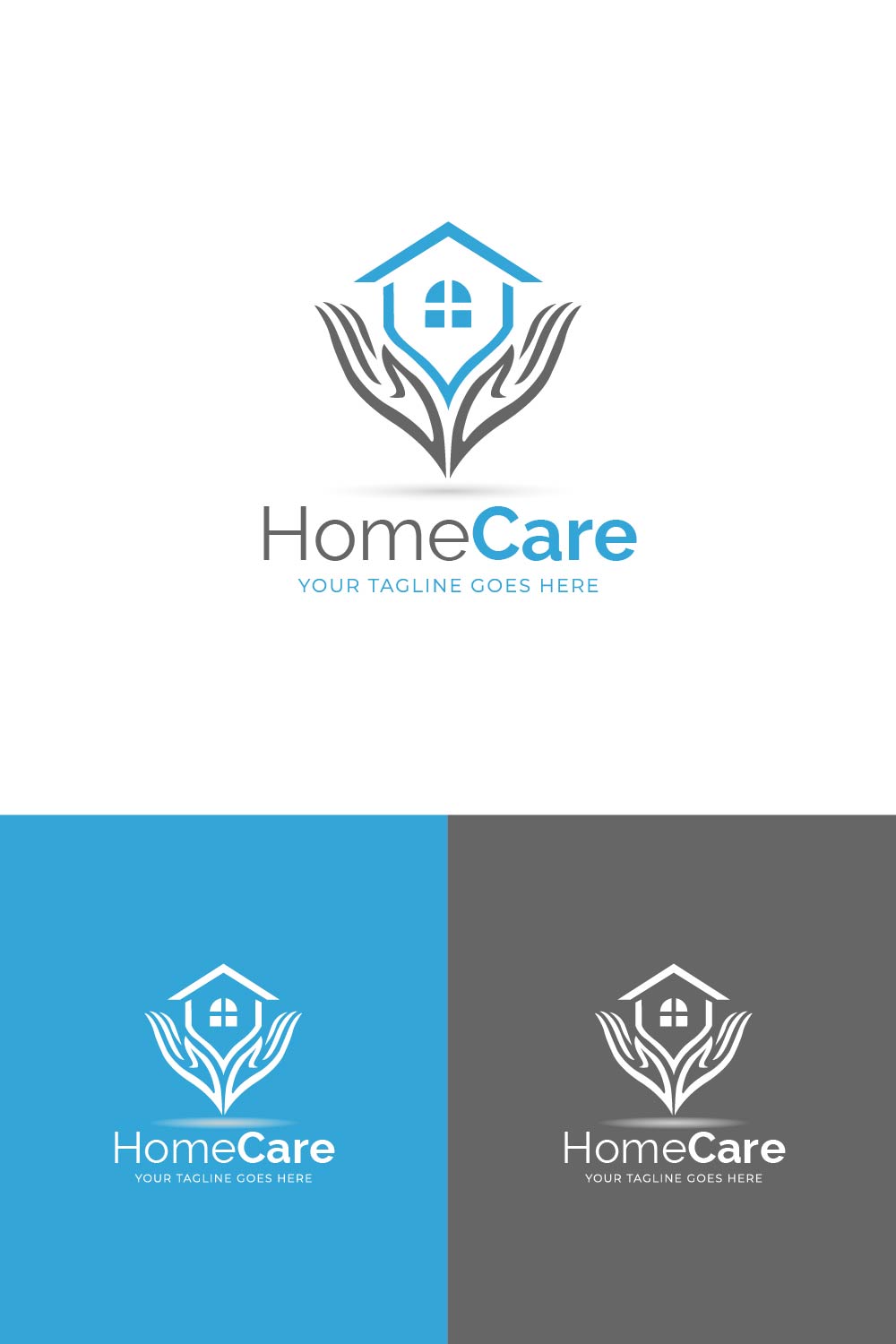 Home Care Logo Design pinterest preview image.