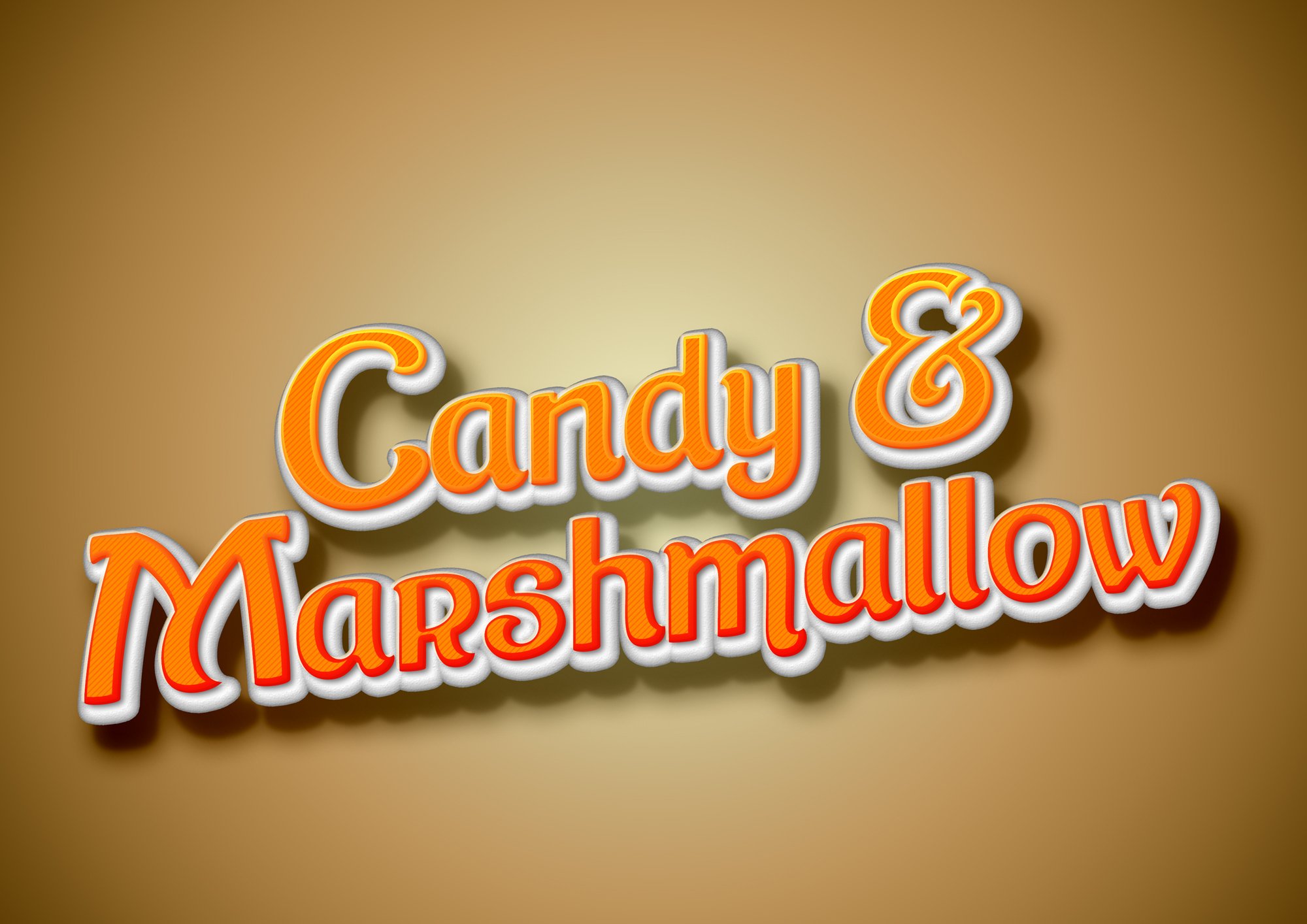 Candy and Marshmallow. Text effect.preview image.