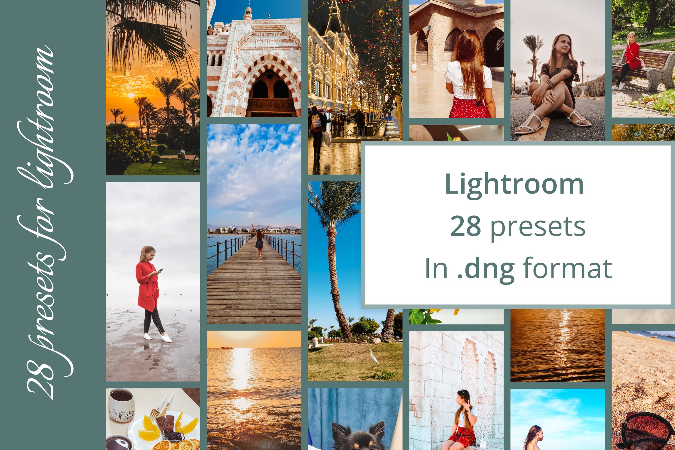 28 Presets for the lightroomcover image.